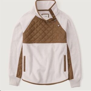 Abercrombie and Fitch 
Brown and Cream Quilted Pullover